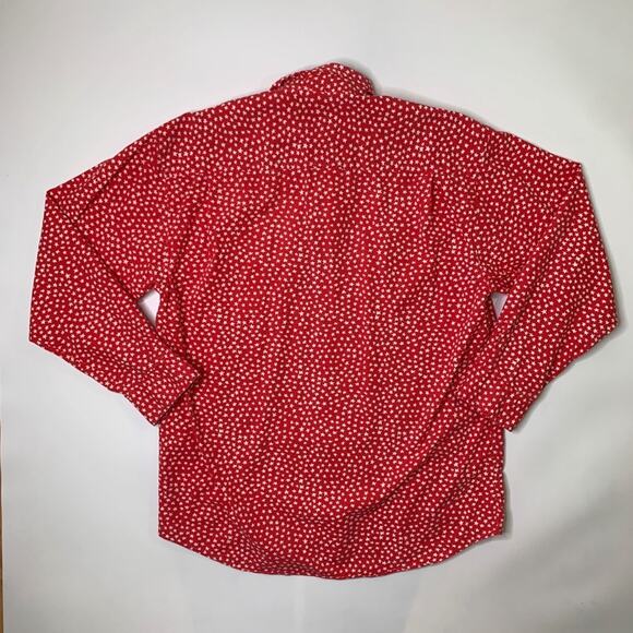Vintage Gap Shirt Mens L Large Red Cotton Star AOP Printed Patriotic Long Sleeve - Picture 5 of 7